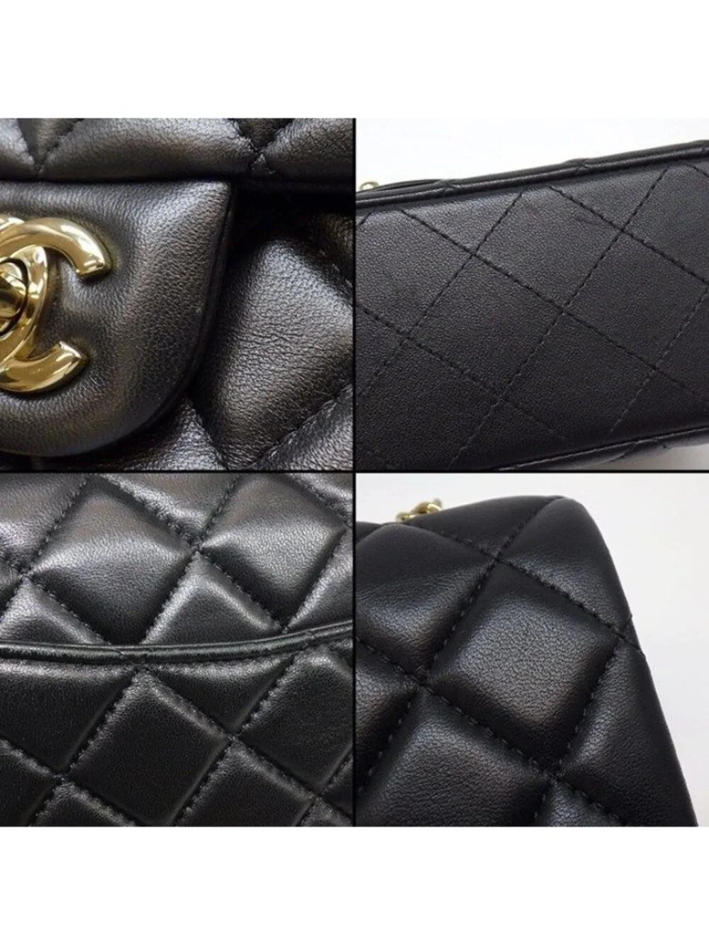 Chanel Shoulder Bag Quilted 20 Mini Classic Black Bordeaux Lambskin
